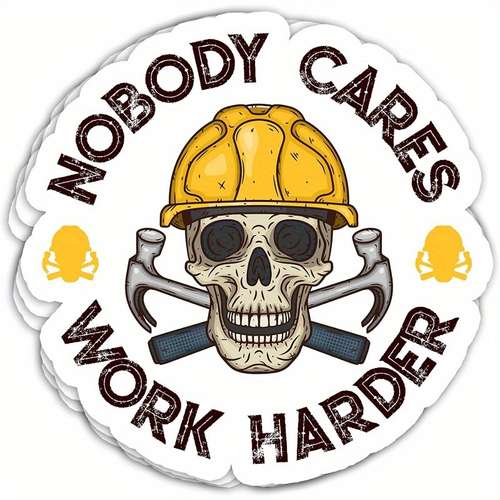 Work Harder Millions On Welfare Sticker – Funny Hard Hat Decals For Laborers (2-Pack)