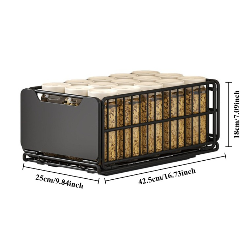 TEMU Pull-out Cabinet Organizer, Slide-out Storage Shelf, Sliding Drawer Basket For Kitchen Cupboard, No Drilling Under Cabinet Organizer,
