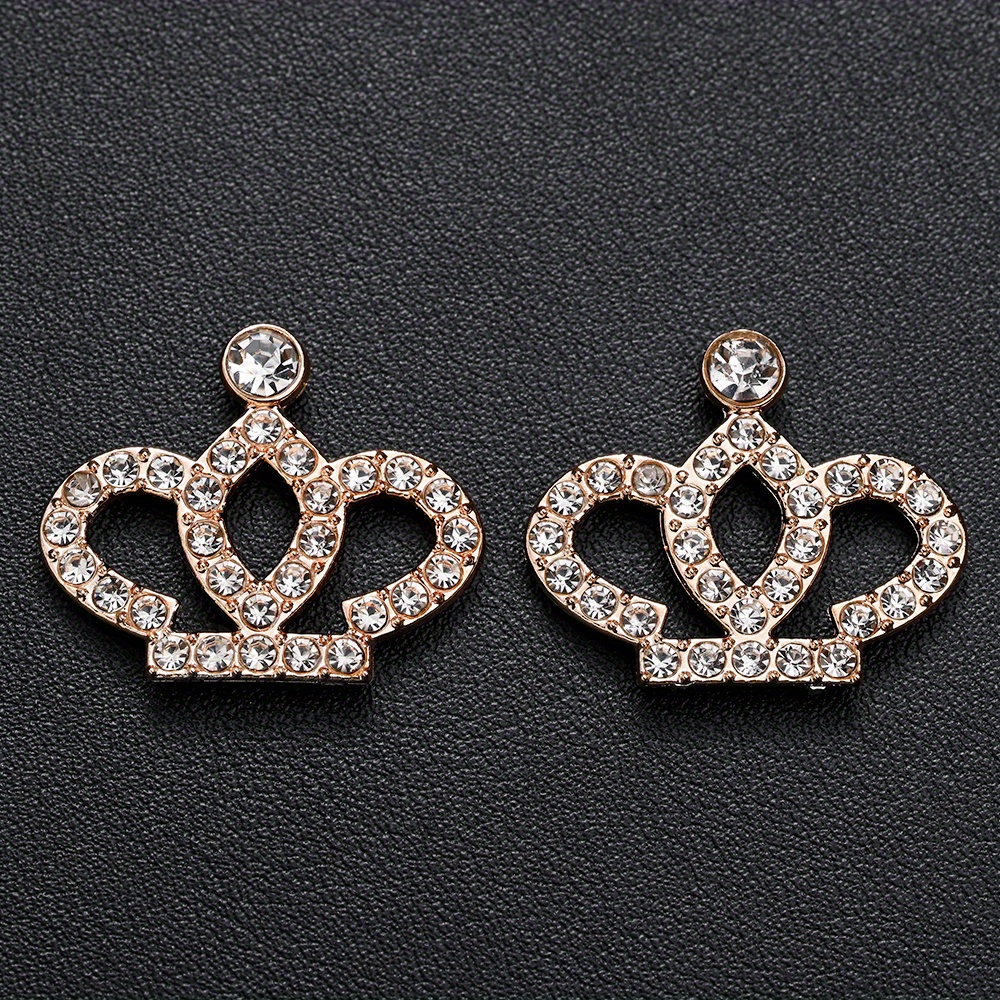 TEMU 20pcs 29 X 12mm Sparkling Crown Beadwork Patches Rhinestone Crown Shape Flat Decoration For Jewelry Making Crafts Costume Decoration Wedding