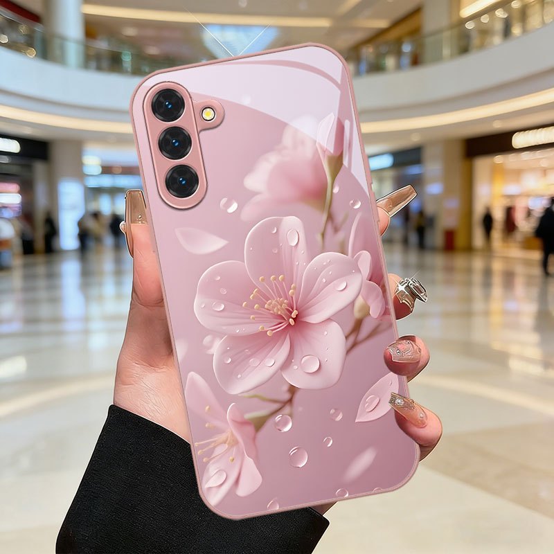 TEMU Phone Case - Pink Cherry Flower Print Pattern Phone Case For For Galaxy