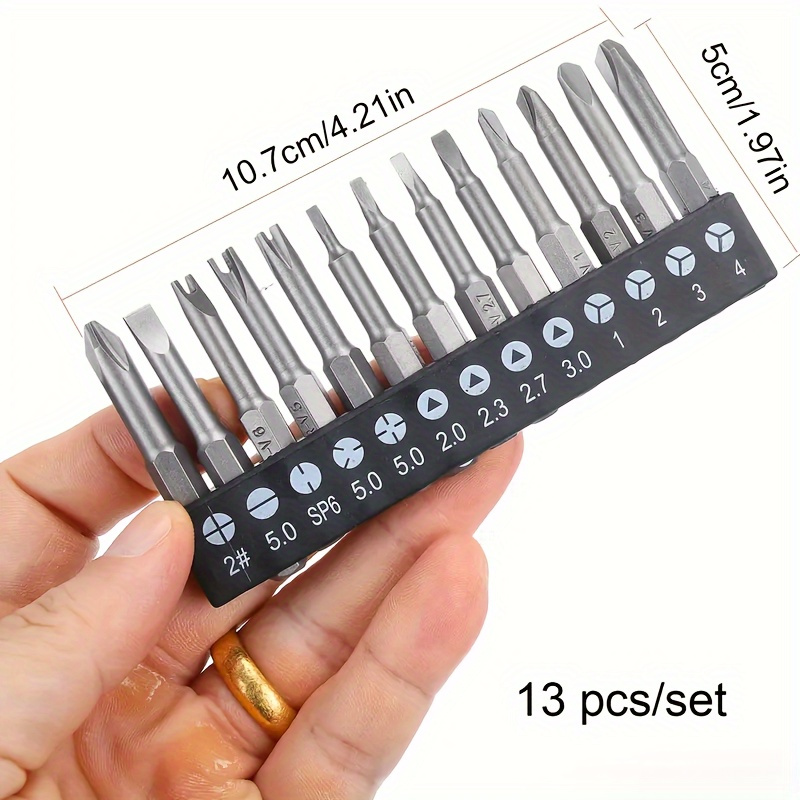 TEMU 13pcs Set Multi-functional Magnetic Screwdriver Bit Set For Manual And Power Tools With Special Shapes - U-type, Y-tip, , And More - Compatible