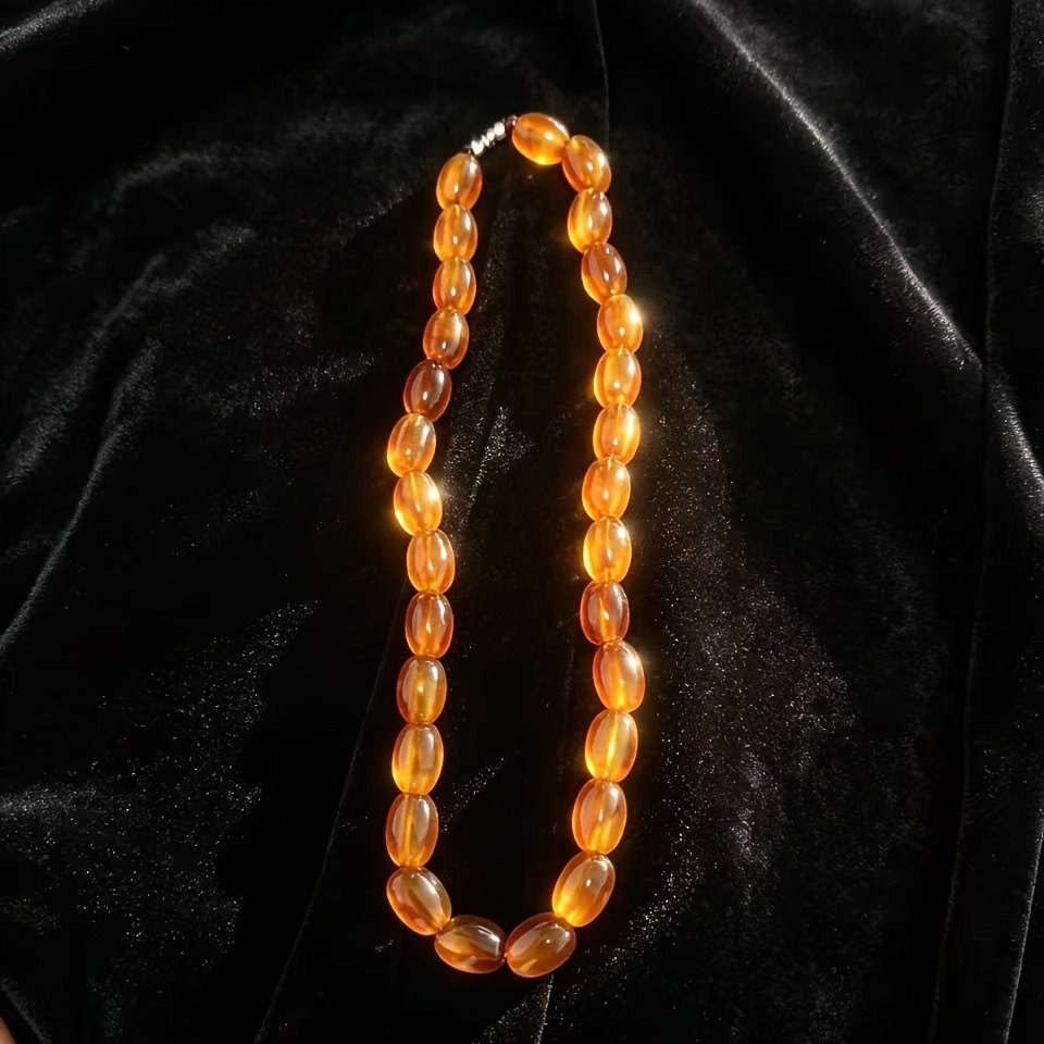 Bohemian Brown Barrel Bead Necklace Pendant, Holiday Gift