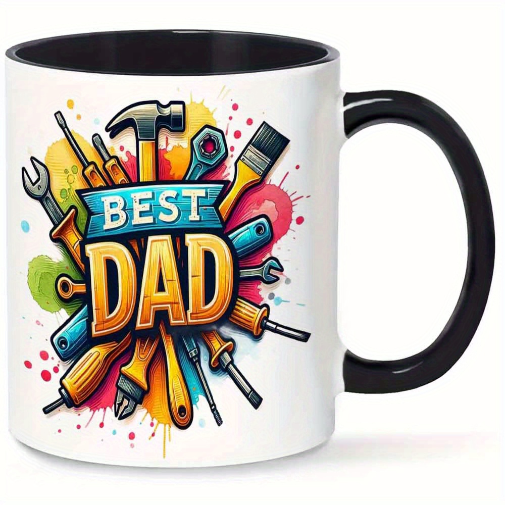 1pc best dad tools mug 11oz colorful tool design coffee juice cup hand wash   fathers day gift for diy dads gifts for dad   design hand wash recommended black 5