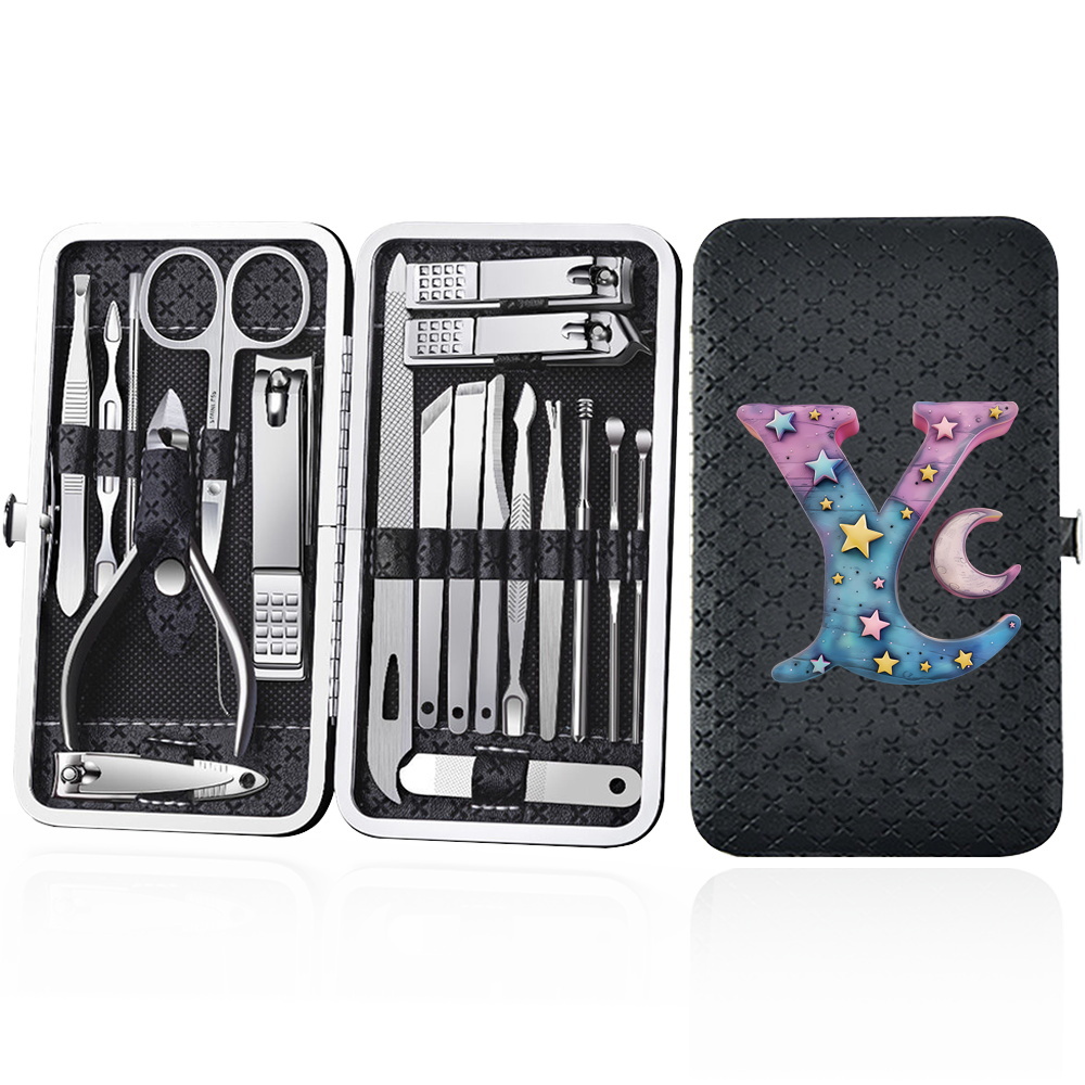 19pcs Portable Nail Clipper Set with Storage Box