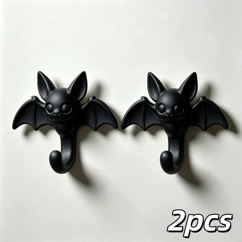 Temu – TEMU 2pcs Cartoon Bat-shaped Wall Hook Set, , Suitable For Towels, Keys, Hats, And Pet Leashes – Essential For , Ideal For Halloween, Christmas, And