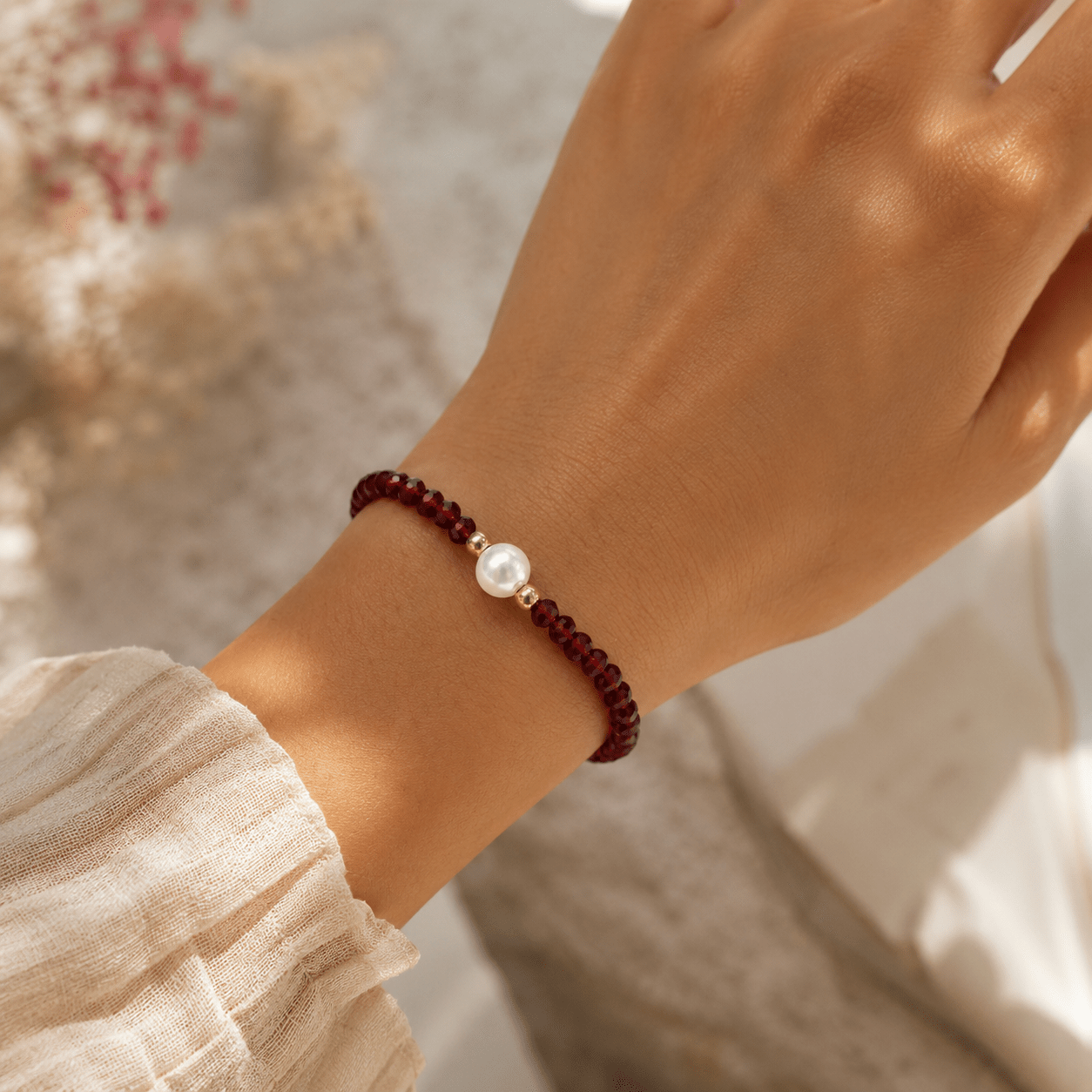 TEMU 1pc Pulsera ajustable para mujer con cristales artificiales y perlas de , ideal para uso diario, fiestas de vacaciones, regalo de San Valentín,