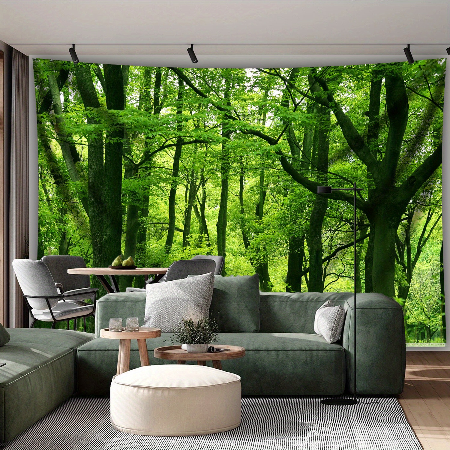 TEMU 1pc- Ultra Large Size- Vibrant And Forest Landscape Photo Huge Digital Printing Tapestry, Aesthetic Printing Polyester- For Living Room Bedroom