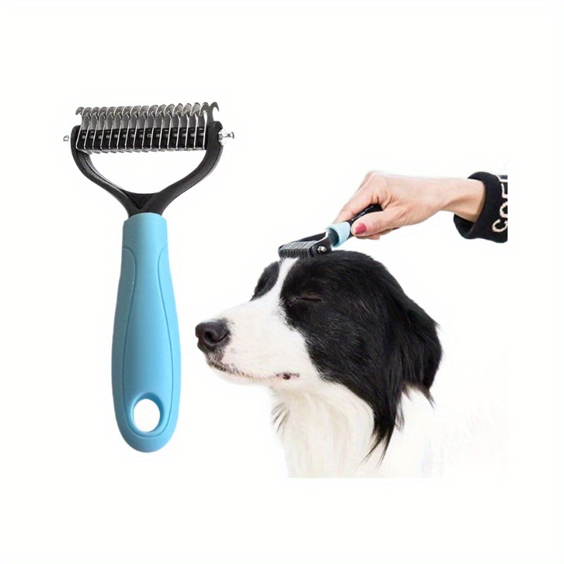 Dual-sided Detangling Dog & Brush With Stainless Comb - Gentle Floating Teeth Suitable For All Breeds, Ergonomic Handle & Durable Plastic/grooming Tool For -free Removal
