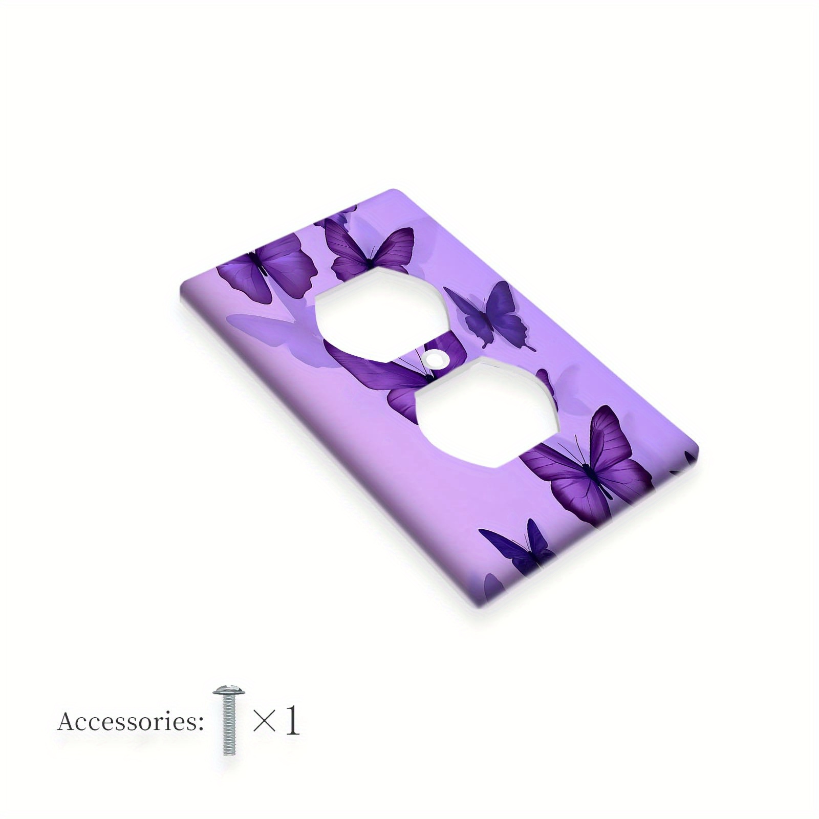TEMU Plaque Murale Décorative Papillon Violet - 1 ou 2 , Prise & Couvercle d'Interrupteur Réutilisable pour Décoration de Chambre de