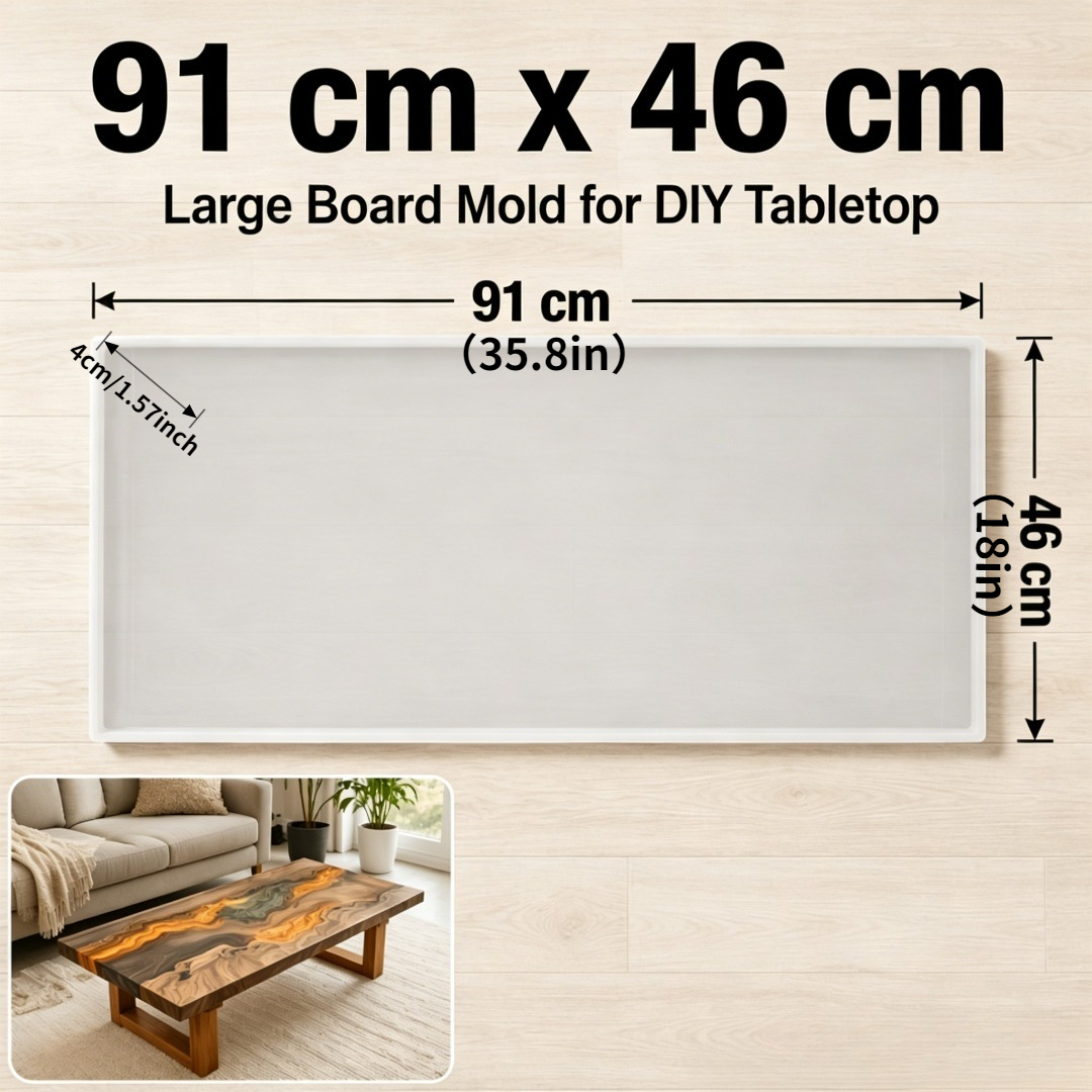 Velika silikonska kalupa za epoksidno smolo 35,8 x 18 palcev, globoka kalupa za ulivanje za DIY obdelavo lesa, pult z naravnim , namizna plošča,