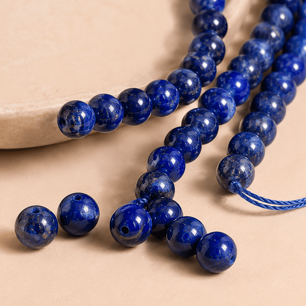TEMU Natural Beads - Round Cut Suitable For Diy Making, Loose Beads With Curved Base For Bracelets, Necklaces, Earrings | Genuine For Crafting,