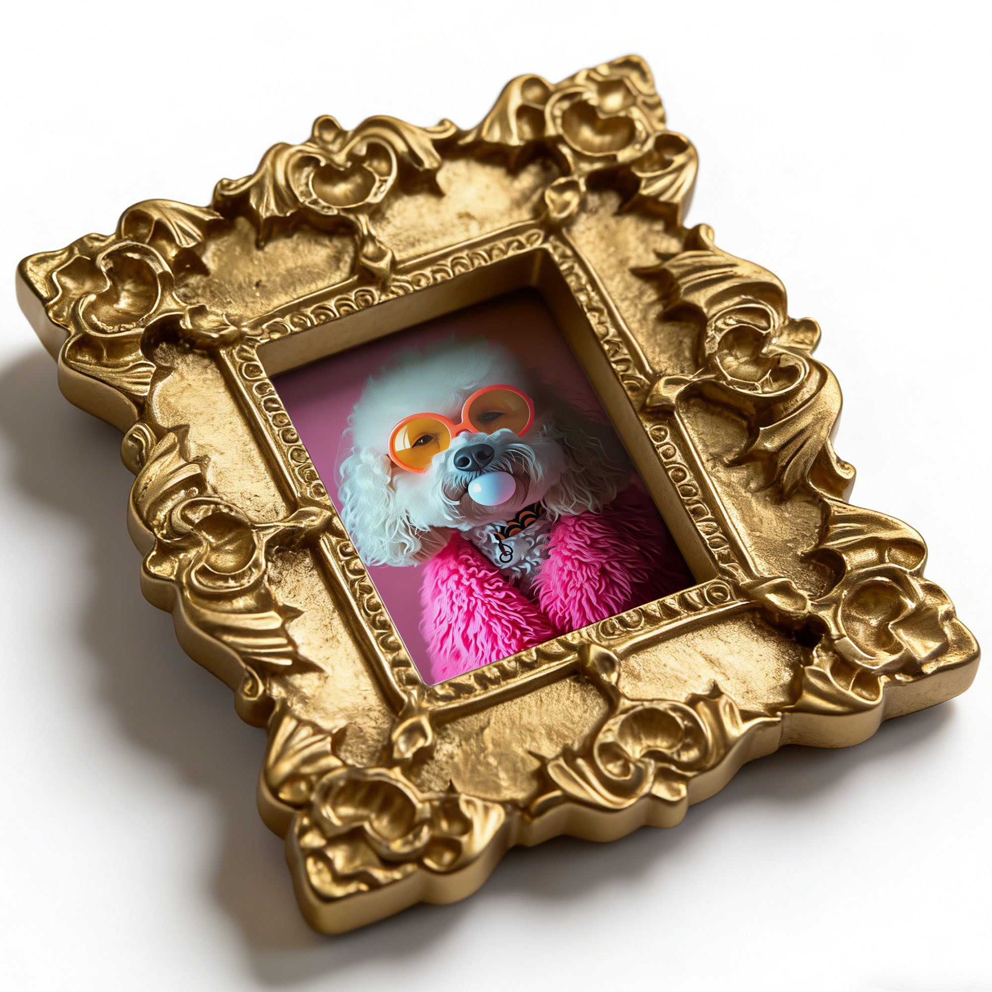 TEMU 1pc Magnetic Refrigerator Magnet Small Creative Poodle Design Fridge Magnet, Dog Wearing Pink Coat And Sunglasses Pattern, Unique Decorative