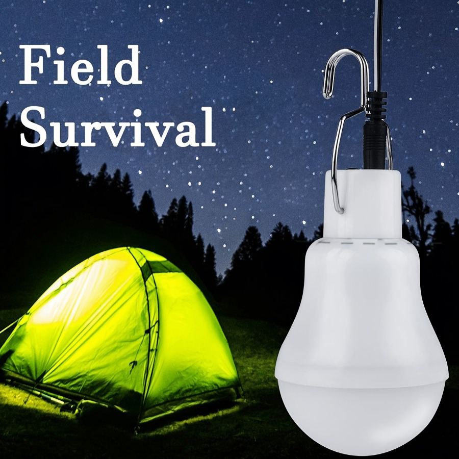 1pc solar powered led light bulb energy   rechargeable outdoor hanging lamp with detachable fixture push button control semi flush mount plastic shade   500mah nickel battery ideal for garden camping camping light   light energy  lighting solar lights for outside