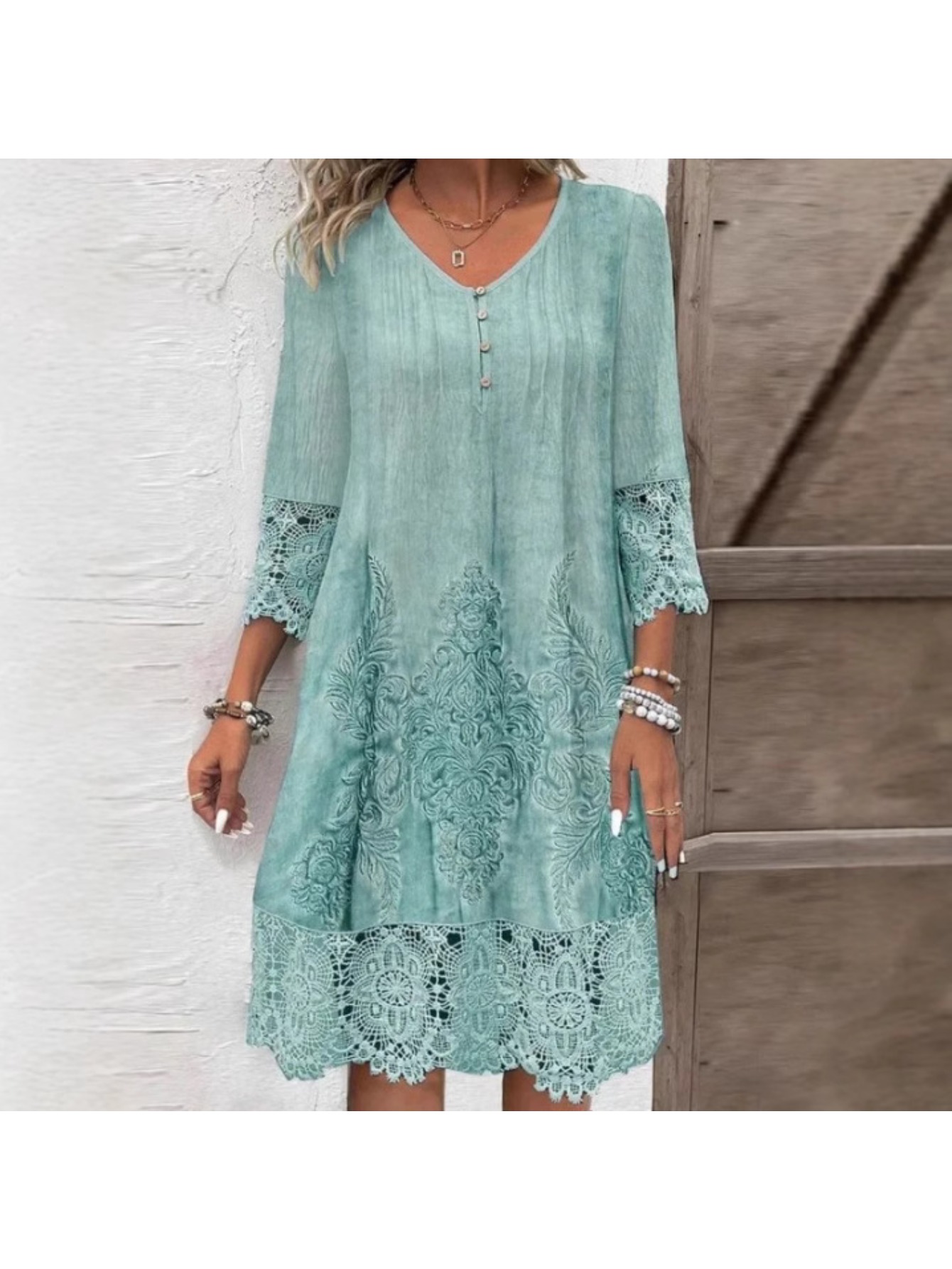 v neck shift dress sold on Temu United States