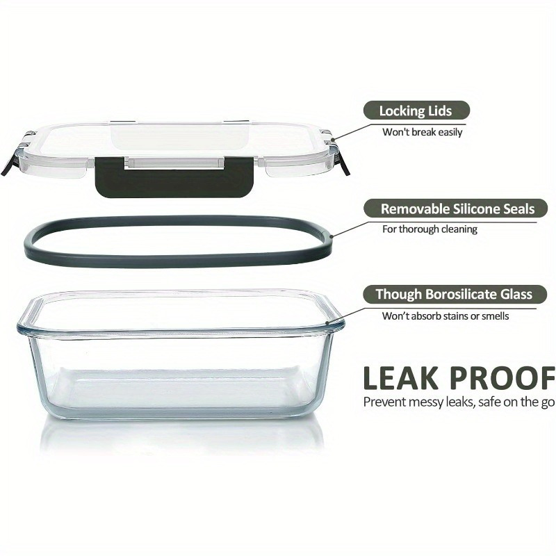 24pcs glass food storage containers 12 lids 12 glass bowl - Temu