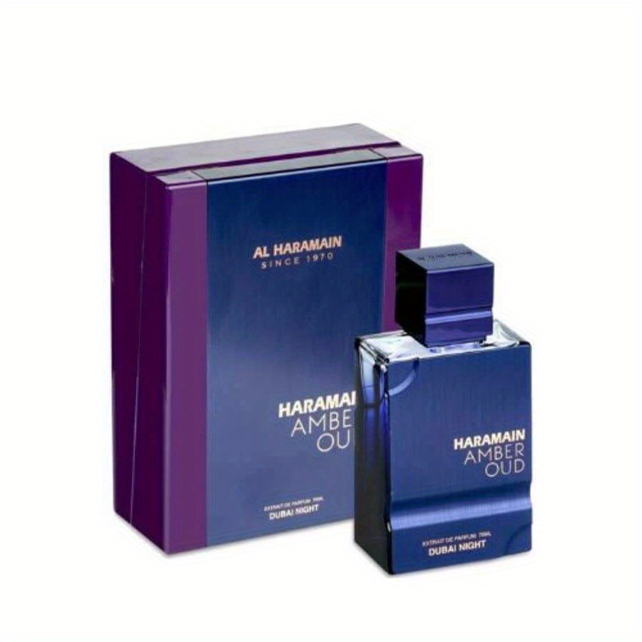 3.33oz Haramain Amber Oud Dubai Night Eau de Parfum Spray for Women - Fresh Woody Scent, BPA-Free, Luxurious Purple Gift Box, Valentine's Day Gift, Luxury Fragrance, Luxury Perfume, Sleek Bottle Style