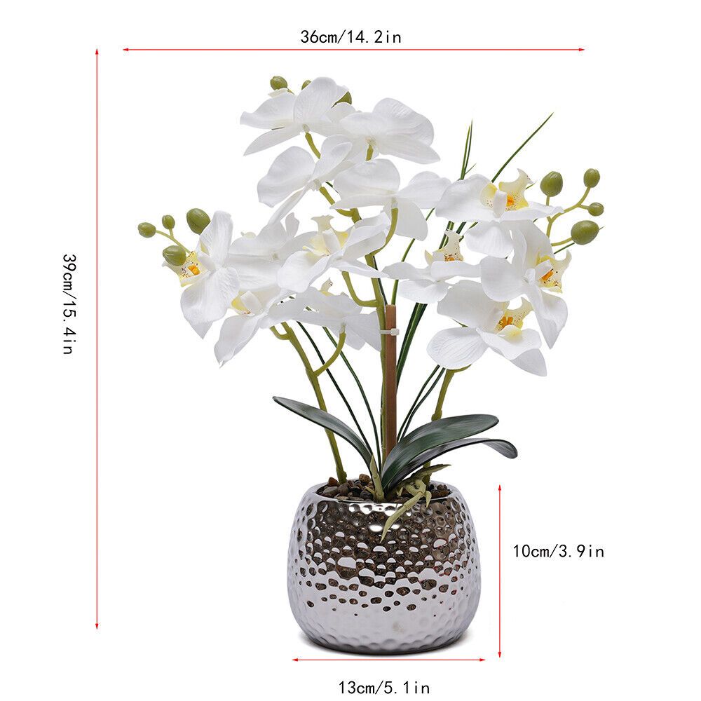TEMU 39cm Artificial Orchid Artificial Flowers, Phalaenopsis Artificial Flowers Like Real Decorative Orchid Bonsai Artificial Plant Artificial Plant