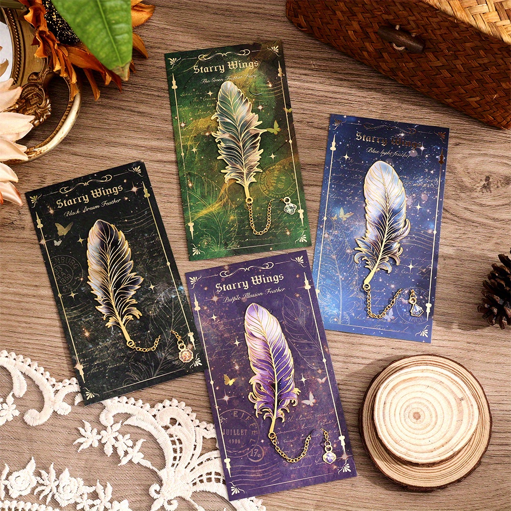 4 Pack/ Set Metal Bookmarks With Chain Pendant Colorful Unique Gifts For Book Lovers Writers Students Teachers Perfect For Birthday Christmas& Holiday