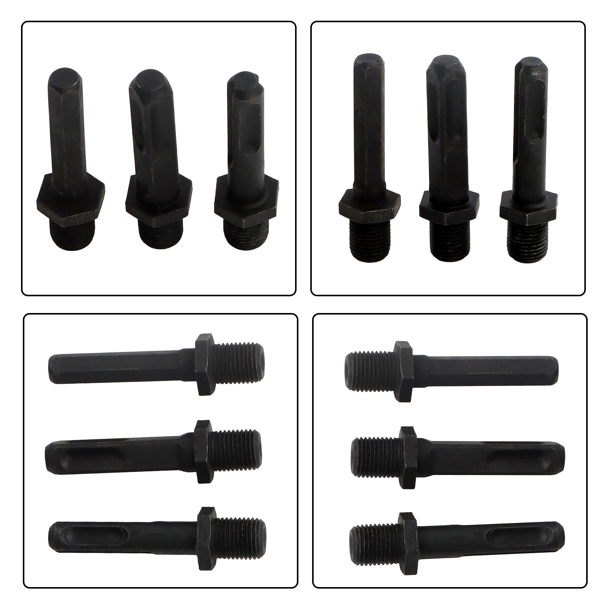 TEMU High-quality Firewood Log Splitter 50mm Wood Splitter Drill Replacement For Hand Drill Stick-hex+square+round Black