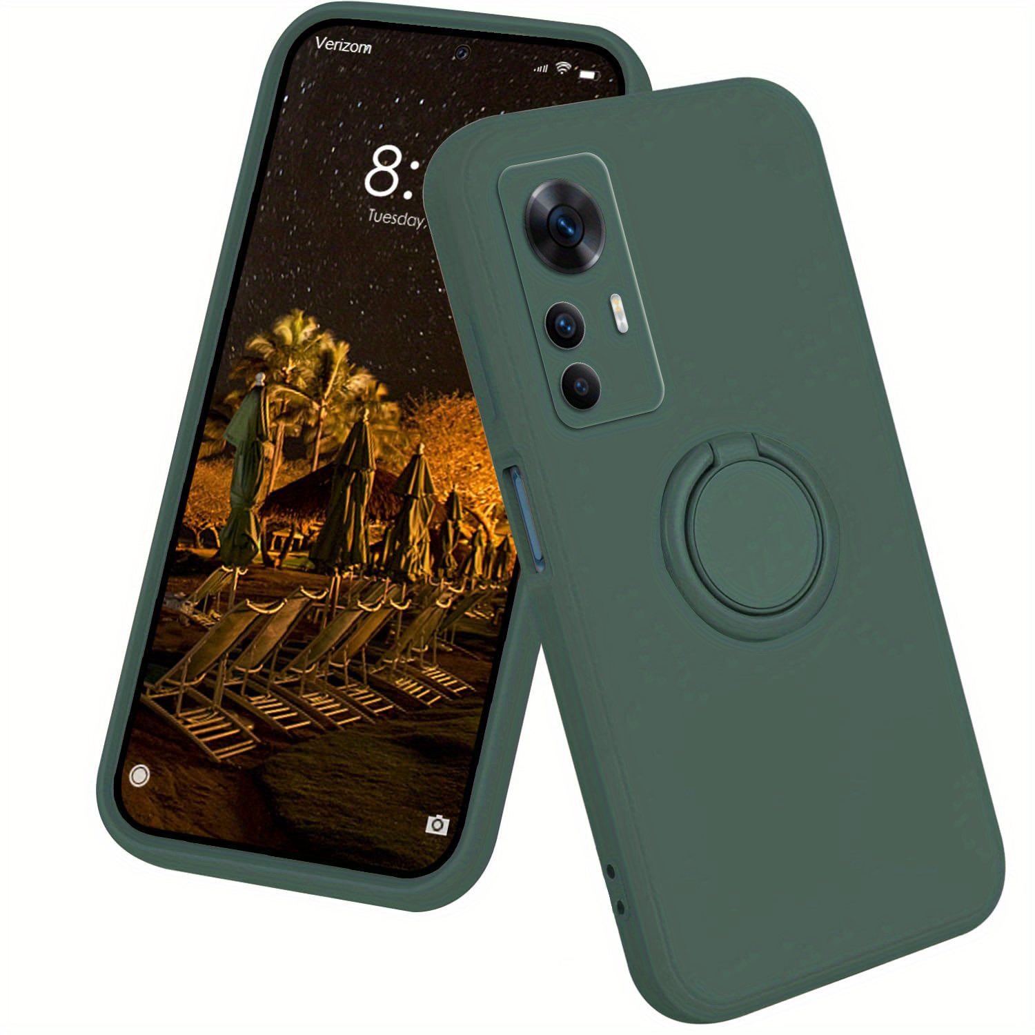 Cover Per Xiaomi Mi 12T / 12T Pro 5G: Custodia DEDUX Con Anello 360° E Paraurti TPU, Colore Verde