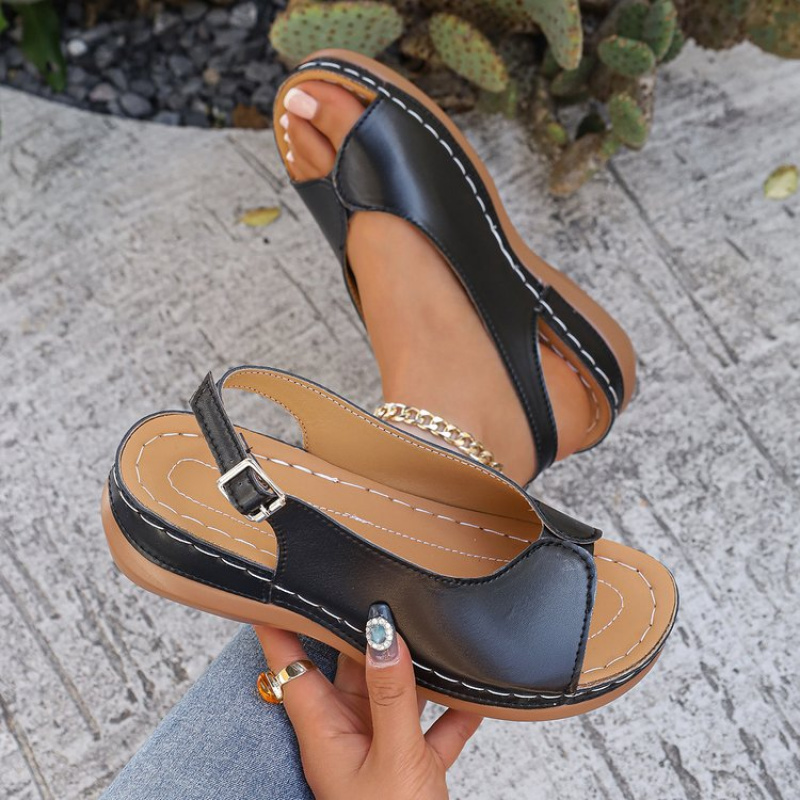 womens outdoor shoes   open toe backless   wedge sandals with adjustable heel straps soft and elastic for   durable and wear resistant suitable for casual strolls and daily commutes 2