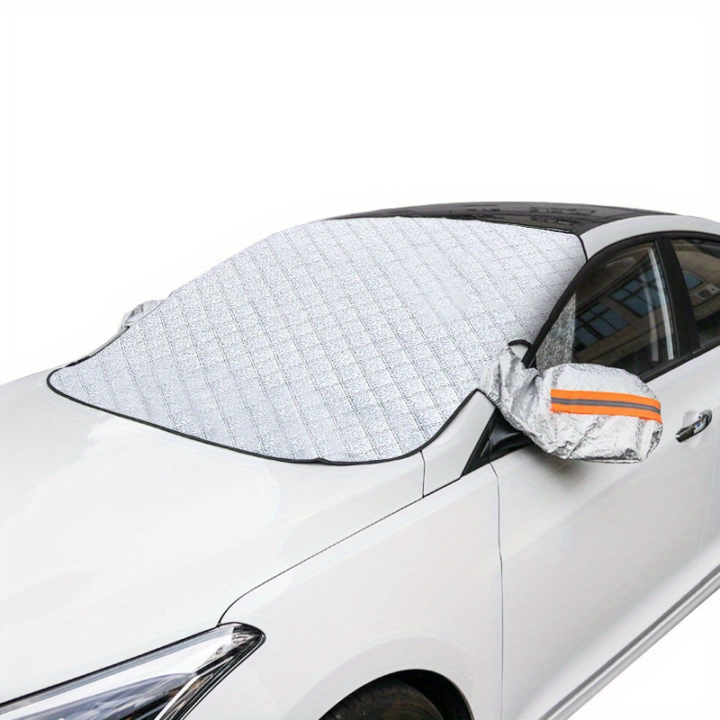 

1pc Easy-to-install Winter Car Windshield Cover, Snow And Sun Protection, Outdoor Gray Car Cover, Front, Summer Shade