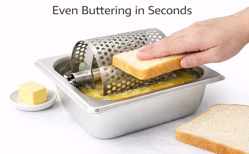 bun butter roller griddle stainless steel wheel griddle spreads butter on buns bread and toast bbq camping grill cooking tools Product details 0