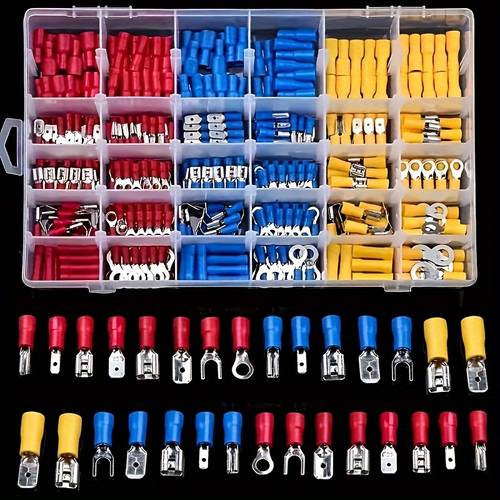 280pcs crimp terminal assortment kit ring fork terminals wiring solutions for auto marine household clear case
