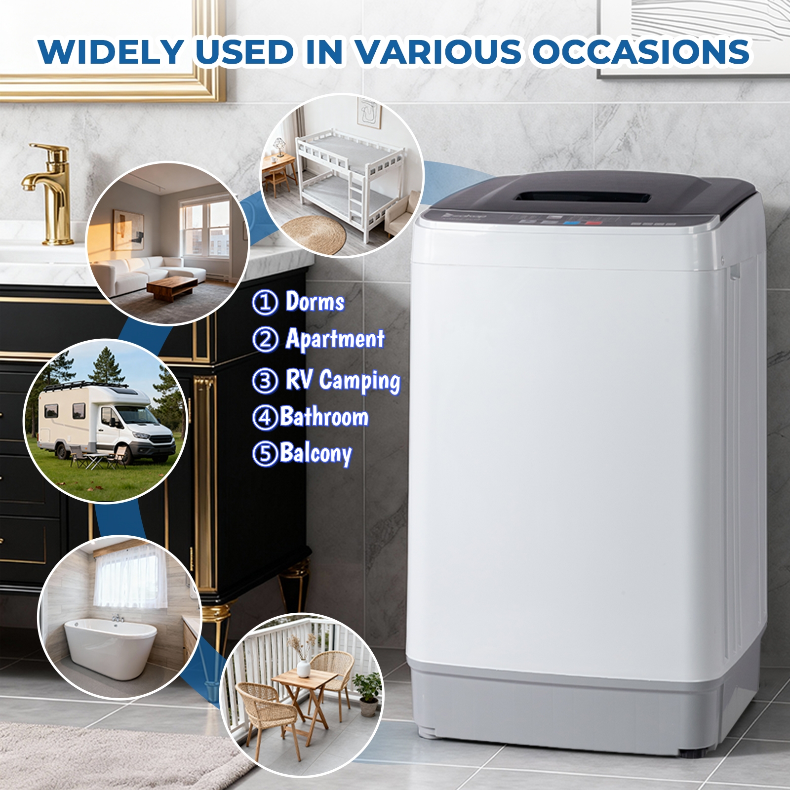 Motoos Full Automatic Washing Machine, 17.6lbs Portable Washer With Drain Pump, 10 Wash Programs 8 Water Level Washer And Dryer Combo, 2in 1 Washer And Dryer For Apartments, Rv, Camping