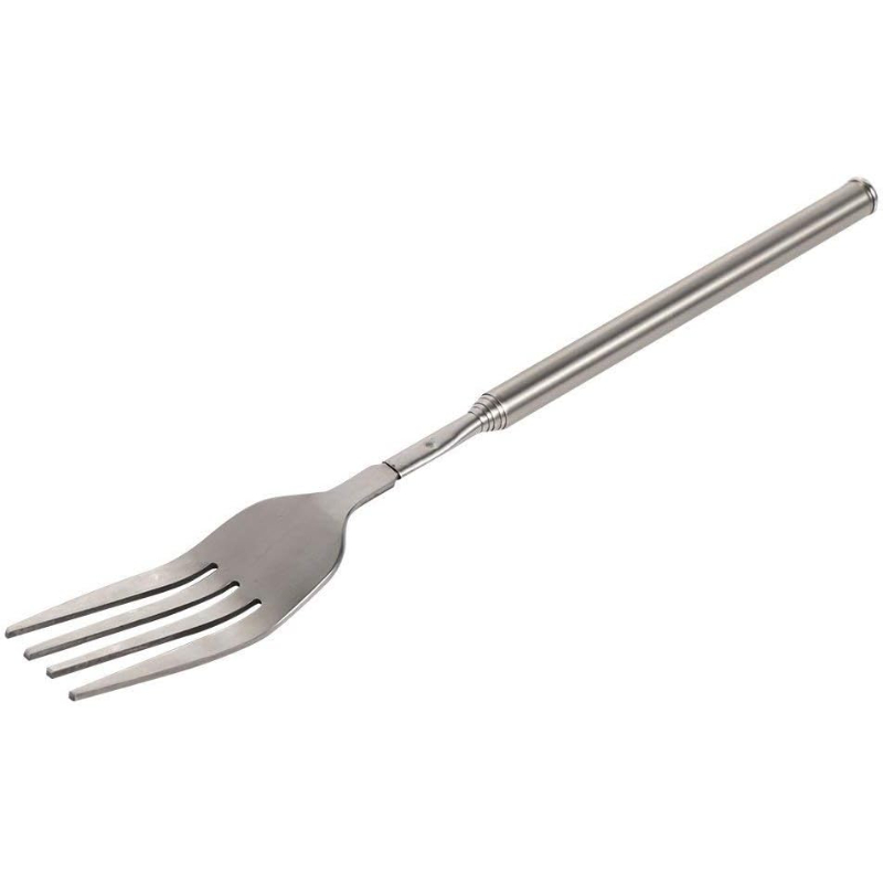 E-shop Teleskop BBQ Gabel Edelstahl Verstellbare Länge 8.7- Zoll (ca. 21.9- 64.9 cm) Outdoor Kochen Camping Dessert Servieren Rutschfester Griff