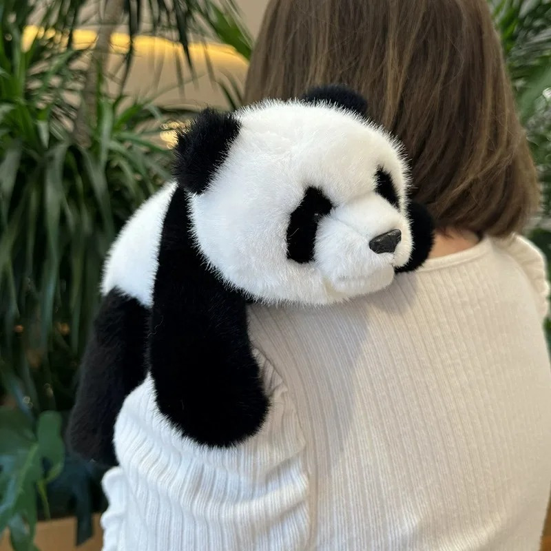 1pc Furry cute panda animal, panda plush doll plush toy birthday gift