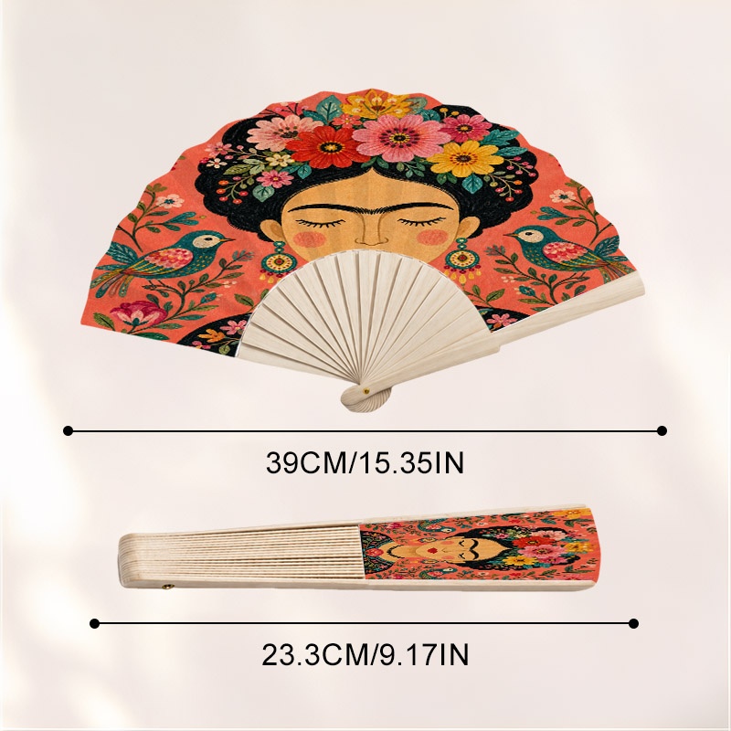 TEMU decorativo con stampa di ritratto , cornice in legno naturale con accenti e uccelli blu, ornamento da parete con sfondo 1 pz, per la decorazione