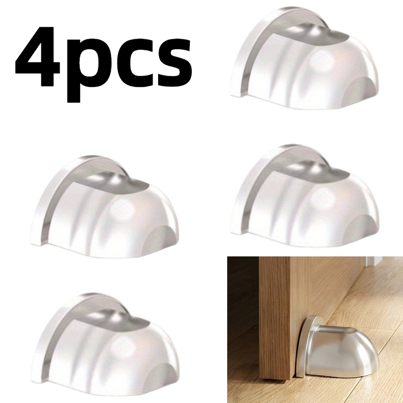 TEMU 4pcs Floor Door Stop No Drilling Shower Door Stop Self Adhesive Rubber Bumper Wall Protector Floor Buffer Wall Protection Pad
