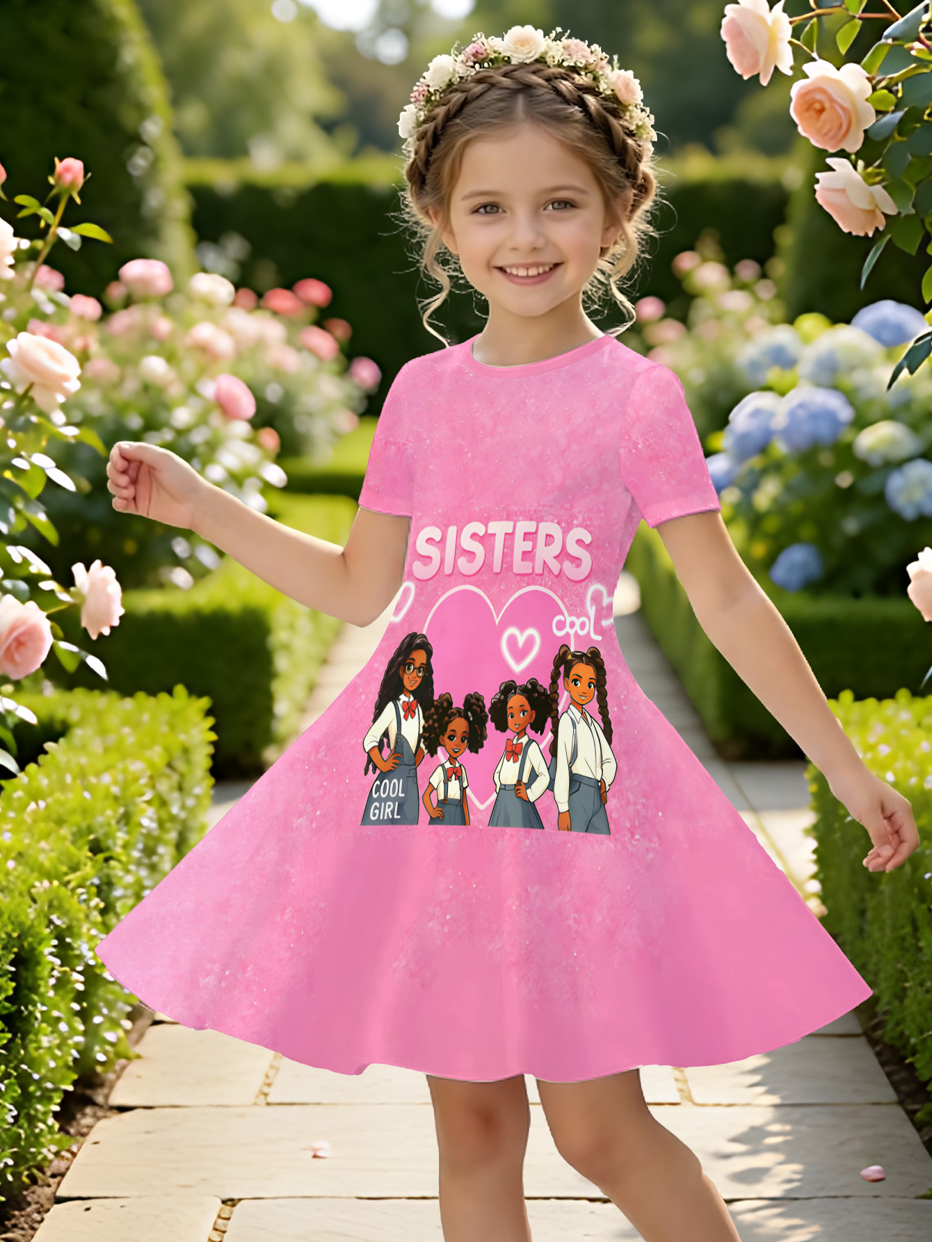 Figure Skating Competition Dress For Girls - Ice Skating Costume With 3D Flower & Rhinestones, Gymnastics Leotard