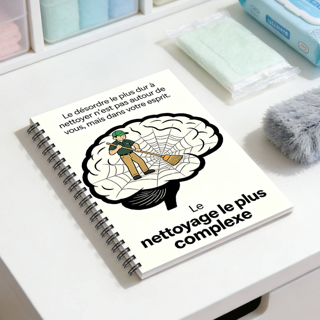 TEMU Agenda de nettoyage , couverture 2D, Brain Sweep, guérison facile, dessin , utilisé pour le ménage psychologique, soulagement du stress,
