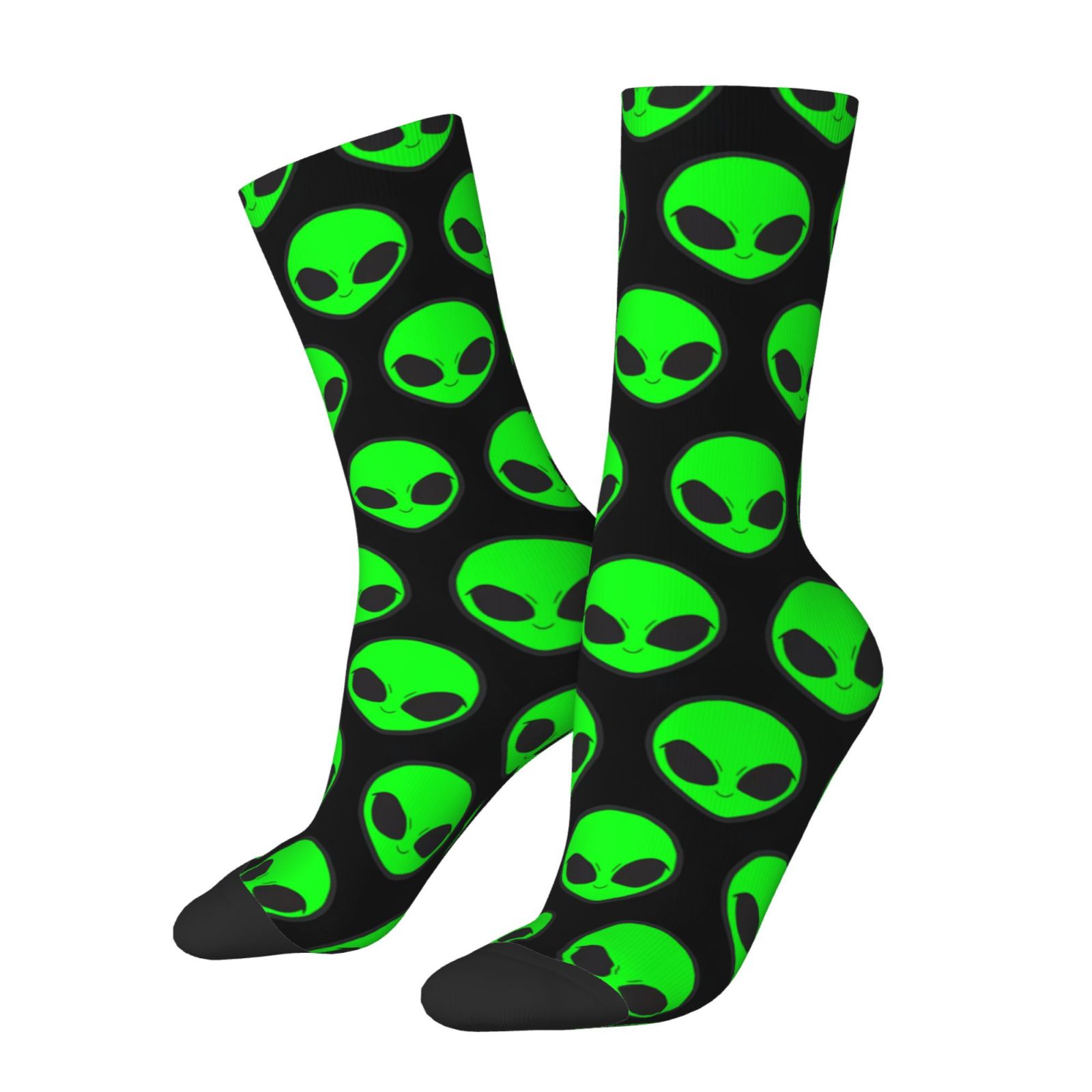 TEMU 1 Par de Calcetines Unisex Harajuku Cabeza de - Estampado de Cara de Verde, Diseño Aleatorio de Graffiti para Hombres y Mujeres, Ropa Casual o