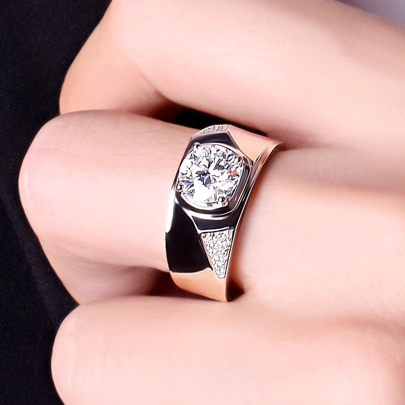 Image of Easy 4-claw Inlay Round Zirconia Rings For Women Men Daily Casual Party Wide Rings Jewelry