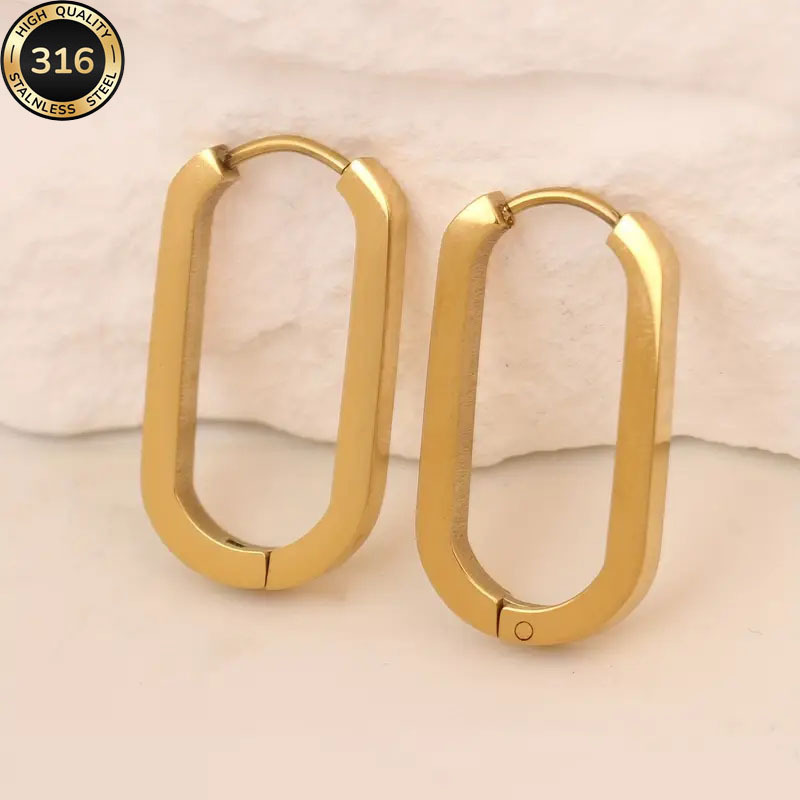 TEMU Aretes de acero inoxidable hipoalergénico dorado, resistentes al desvanecimiento, y elegantes, accesorios de joyería de calidad para hombres y
