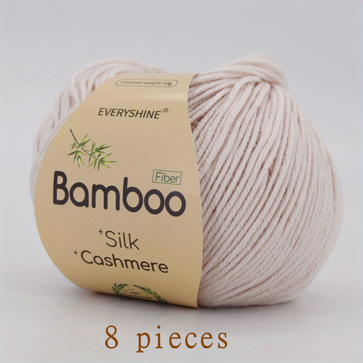 Image of 8pcs Multicolor Specialty Bamboo Yarn For Knitting And Crochet, -friendly Cashmere Yarn, With Per Pack For Sweaters, Scarves, Hats, Gloves And Handmade Crafts| Assorted Colors 400g Total