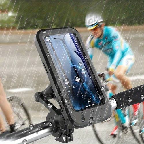 motorcycle phone holder with retractable and rainproof abs material suitable for bicycle and electric bicycle navigation bracket bicycle additions stylish design durable phone holder