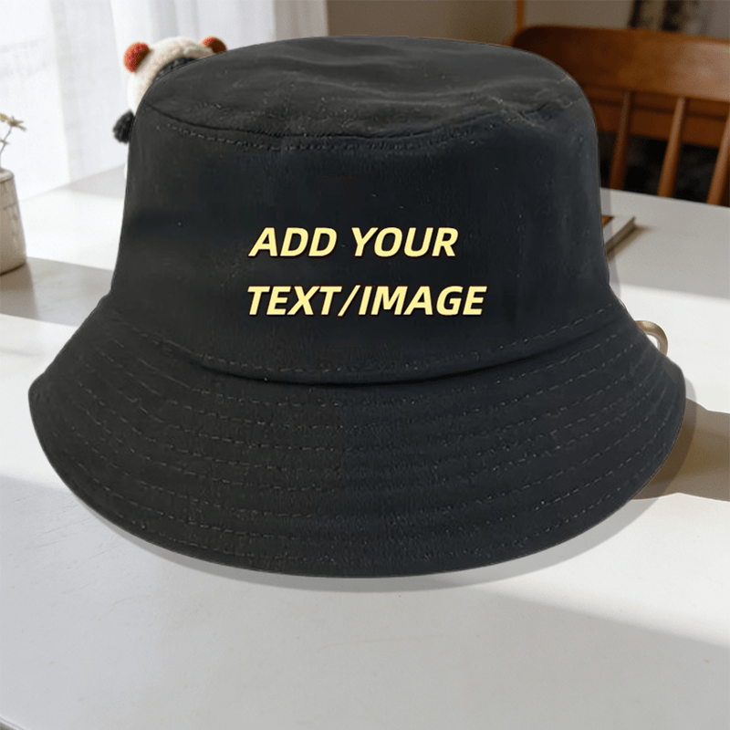 TEMU 1pc Customizable Bucket Hat With Name/text/logo/photo - Breathable Suitable For Ramadan, Football Games, School, Graduation, Christmas,