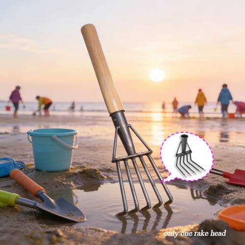 durable clam rake with high hardness rake sturdy garden for beach combing gardening soil aeration and lawn handle not included
