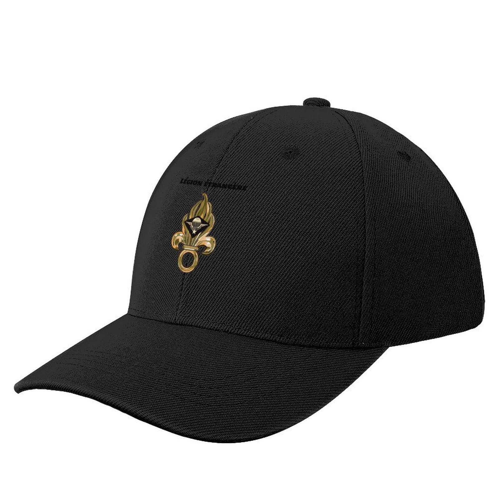 

Casquette de Baseball de Luxe Inspirée de la Légion Étrangère Française - Noire Élégante avec Doré, 100% Polyester, Design Structuré pour