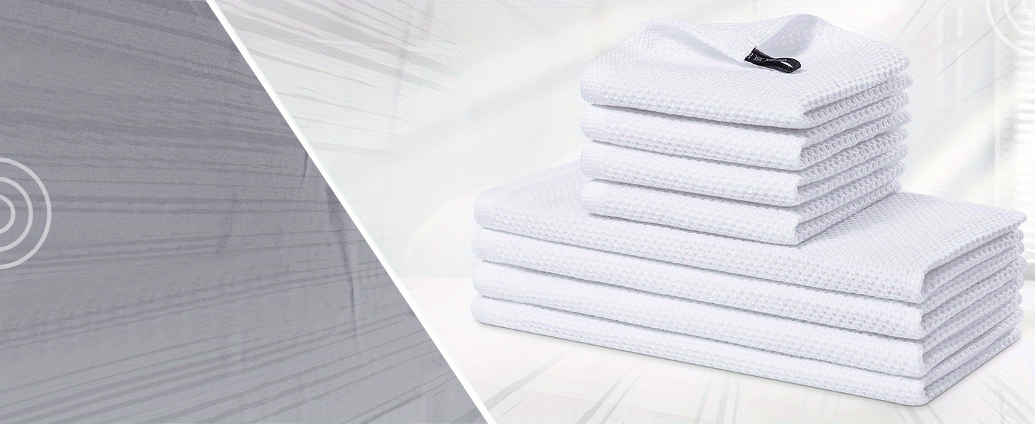 100% Cotton Dish Cloths for Washing Dishes, 8/10/12 Pack Soft Absorbent Kitchen Towels And Dishcloths Sets, Quick Drying Dish Rags 30.48X30.48 cm And 33.02 X 71.12 cm