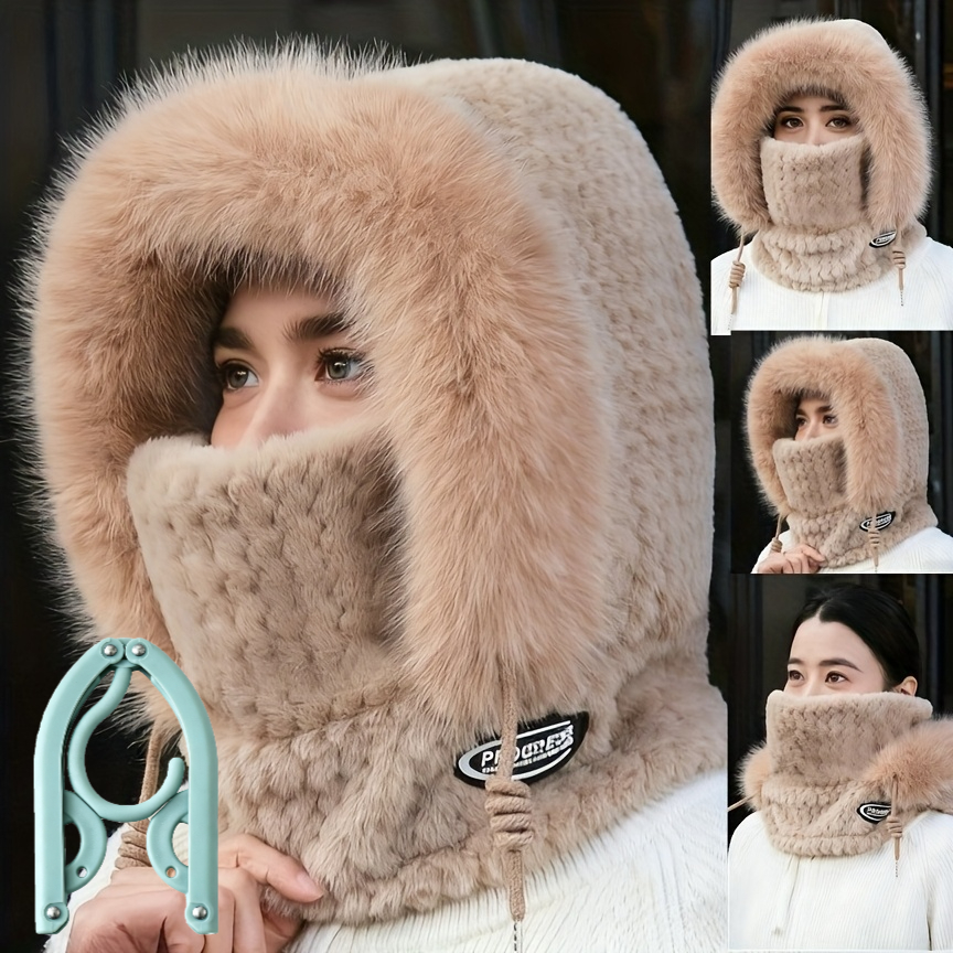 2pcs Set Winter Hat and Folding Clothes Rack, Unisex