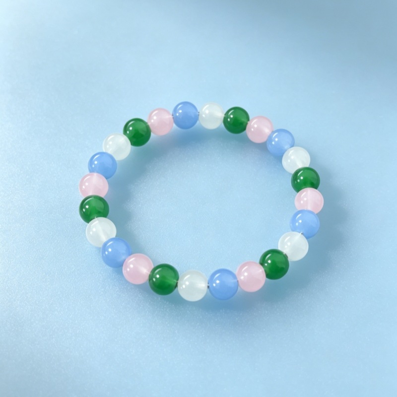 Multi-Element Glass Bead Bracelet, Versatile Everyday Accessory