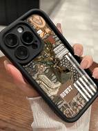 phone case for iphone 16 pro max 15 plus 14 11 xr xs western inspired art shockproof soft silicone cover