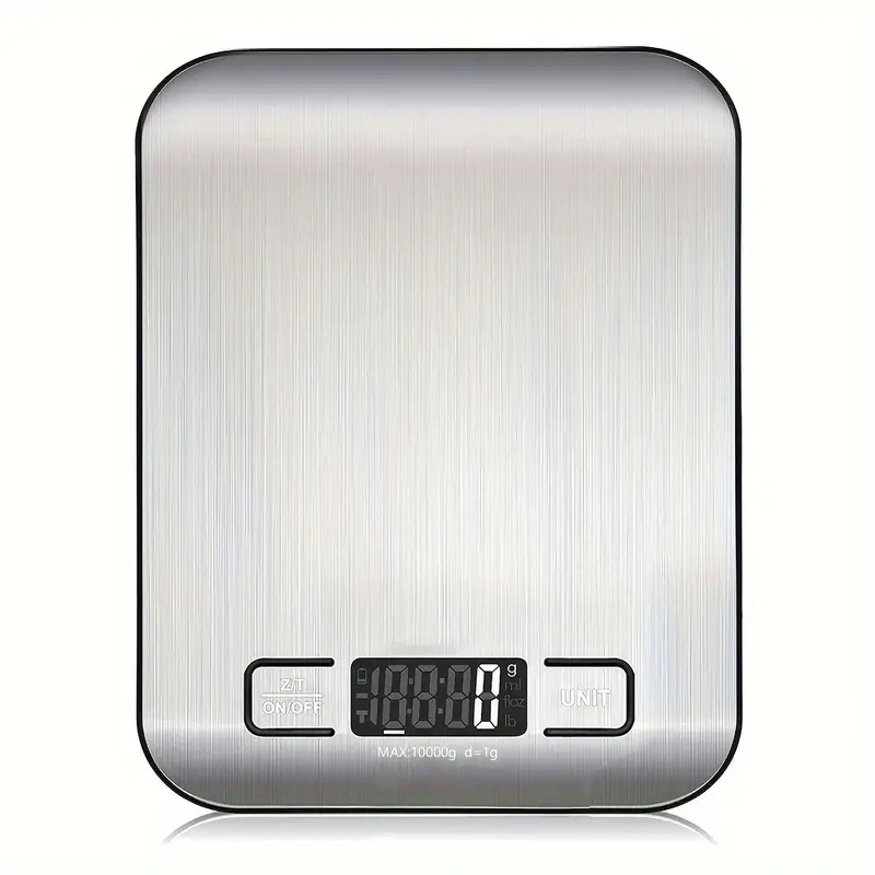 Hotu 1pc Kitchen Scale 10kg/1g Large Capacity Food Scale Lcd Display Digital Weighing Scale For Baking And Cooking Stainless Steel Material Requires 2*aaa Batteries Not Included