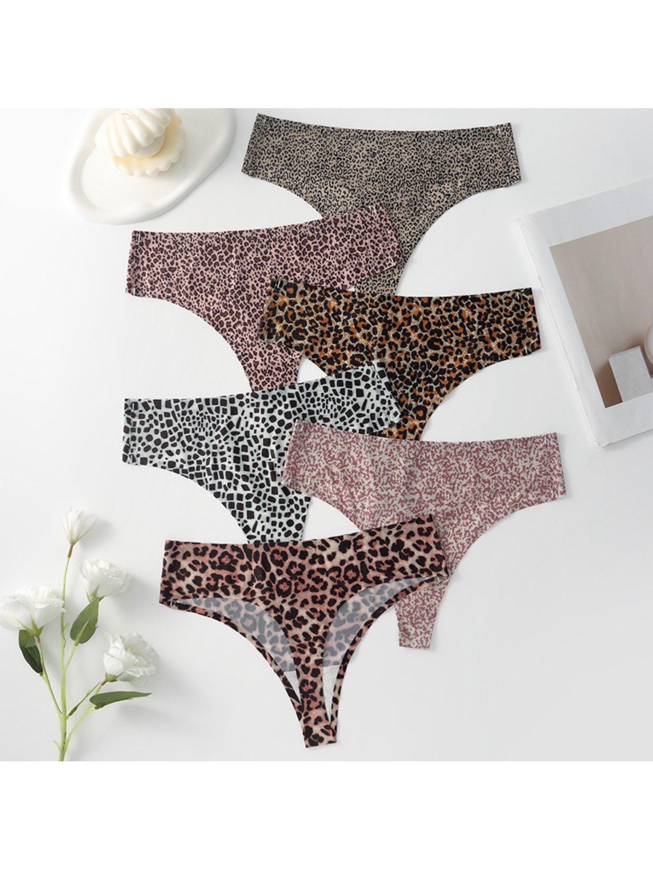 6 szt.  , bezszwowe stringi sportowe plus size dla kobiet, z   stanem, seksowne, w  , trójkątne spodnie typu t, bielizna typu t