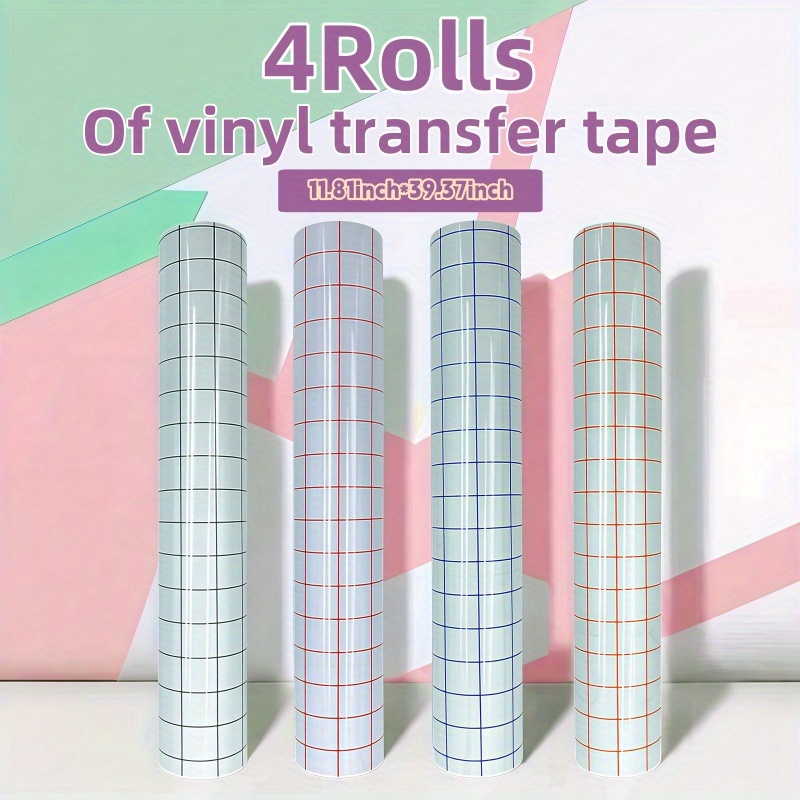 4 rolls of different colored transparent vinyl transfer tape paper self   vinyl with positioning grid for   and   30 cm 100 cm medium   transfer paper tape suitable for furniture decorative stickers